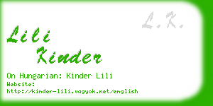 lili kinder business card